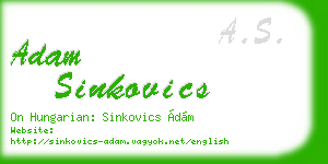 adam sinkovics business card